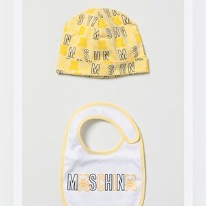 Baby set hat and bib Moschino newborn 3/6 months